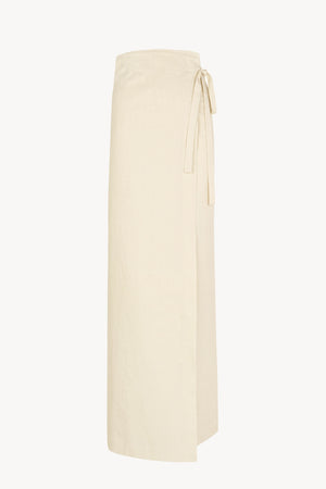 Noa, ivory linen and cotton pareo skirt