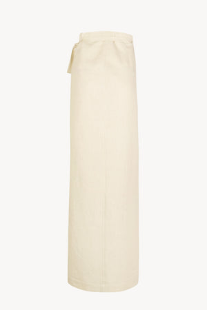 Noa, ivory linen and cotton pareo skirt