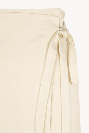 Noa, ivory linen and cotton pareo skirt