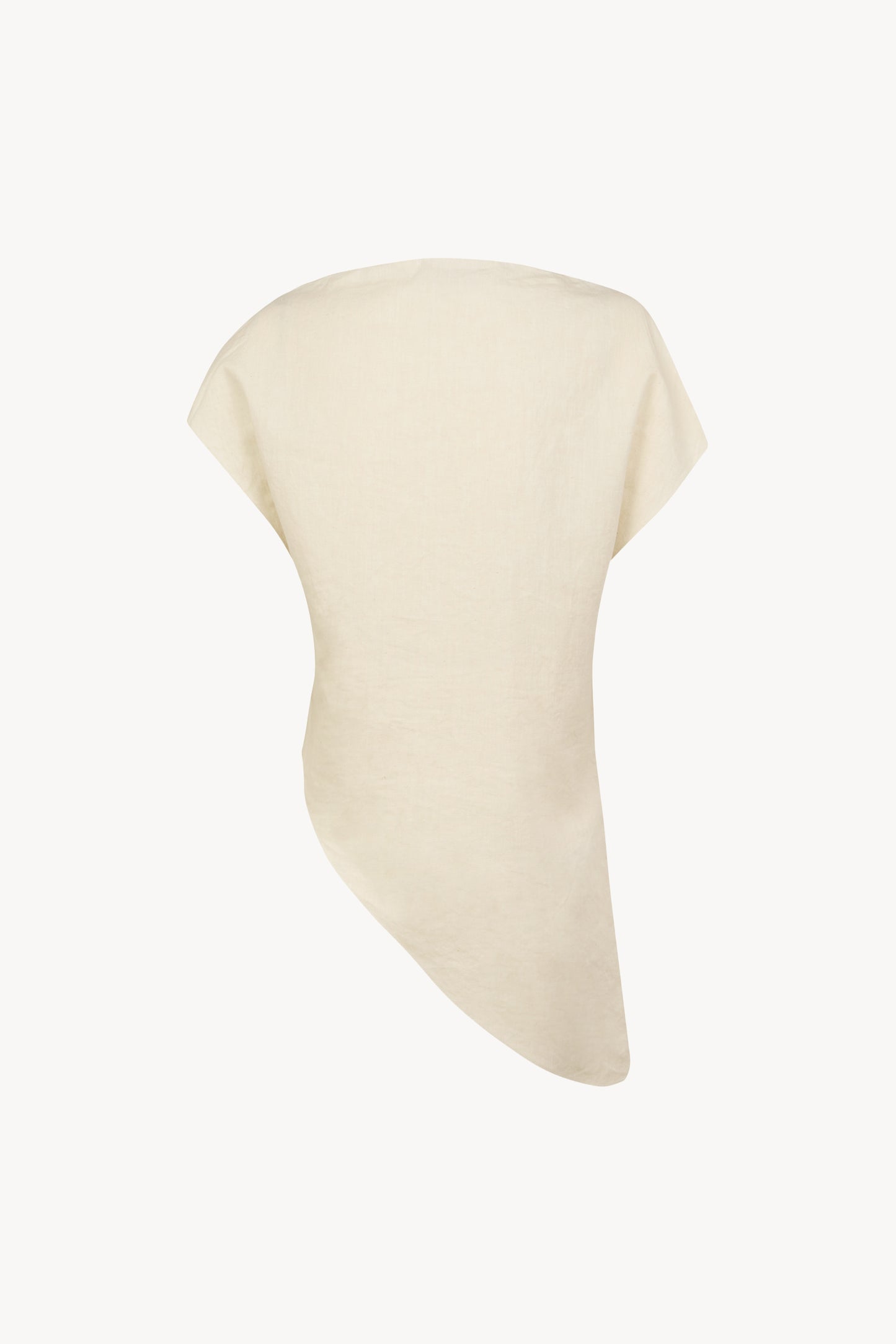 Noe,  ivory asymmetrical top in linen and cotton