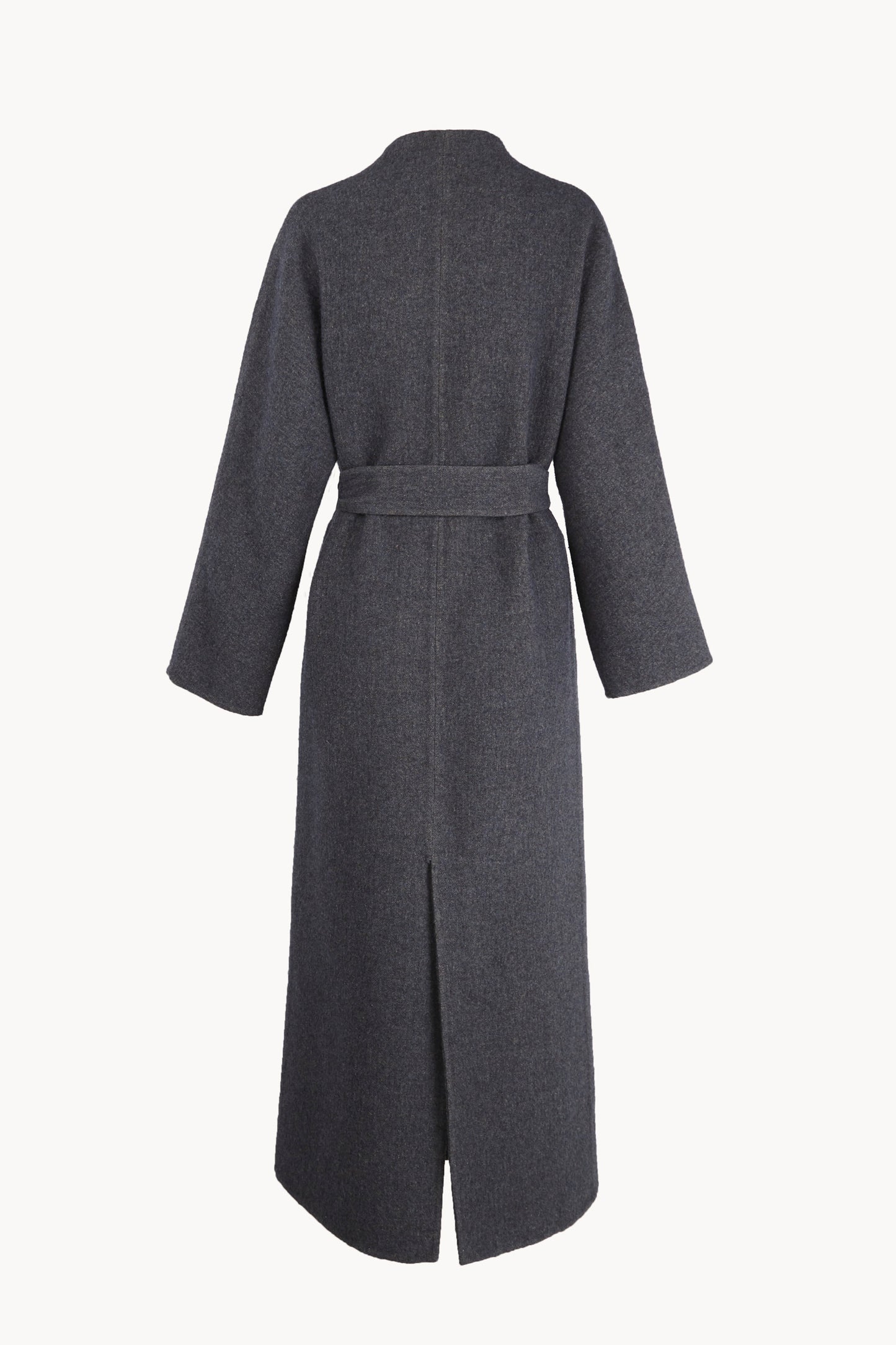 Noon, blue melange wool and cotton long coat