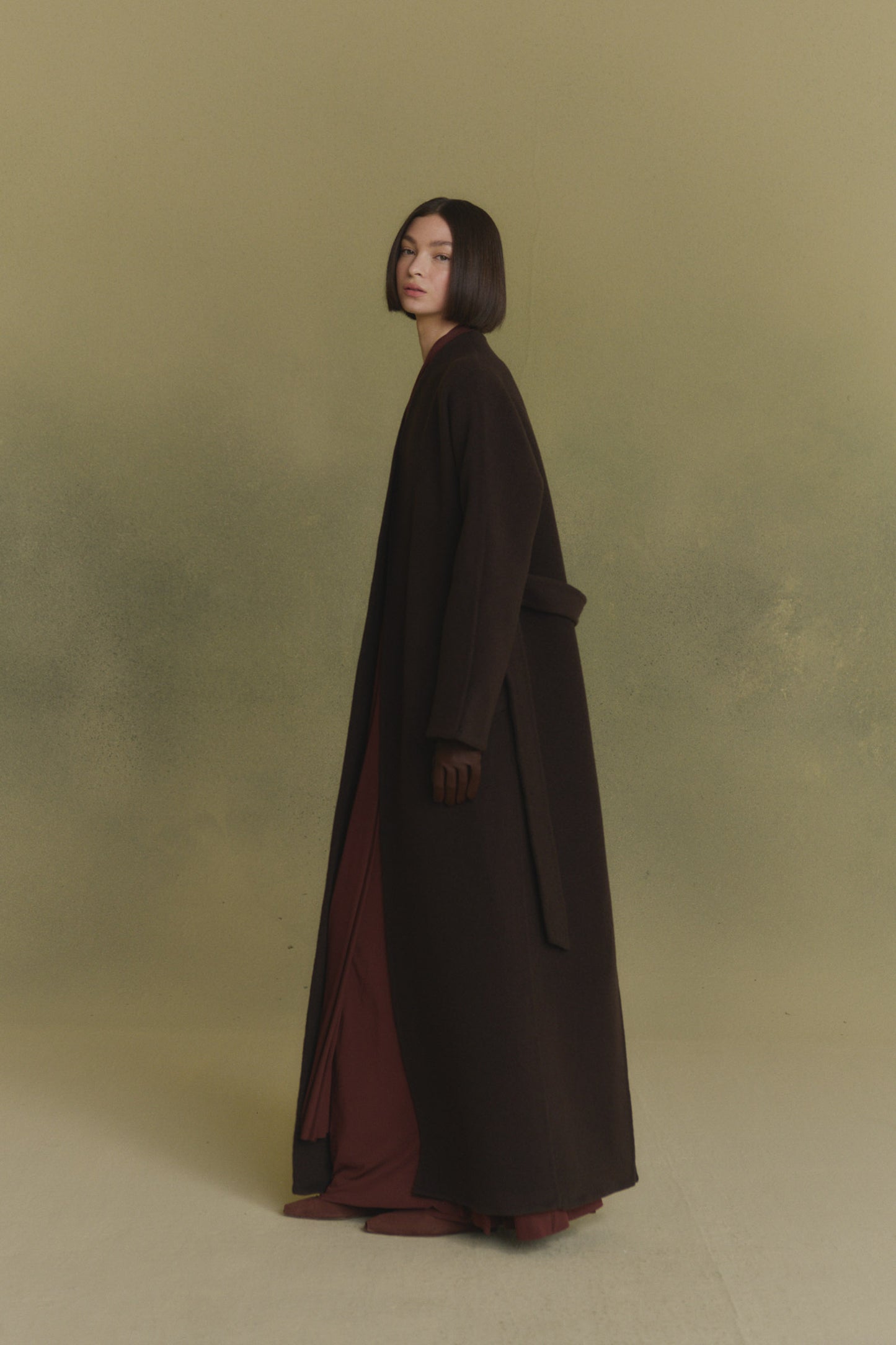 Noon, chocolate double-face coat