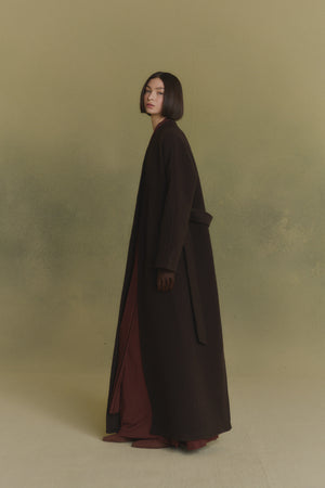 Noon, chocolate double-face coat