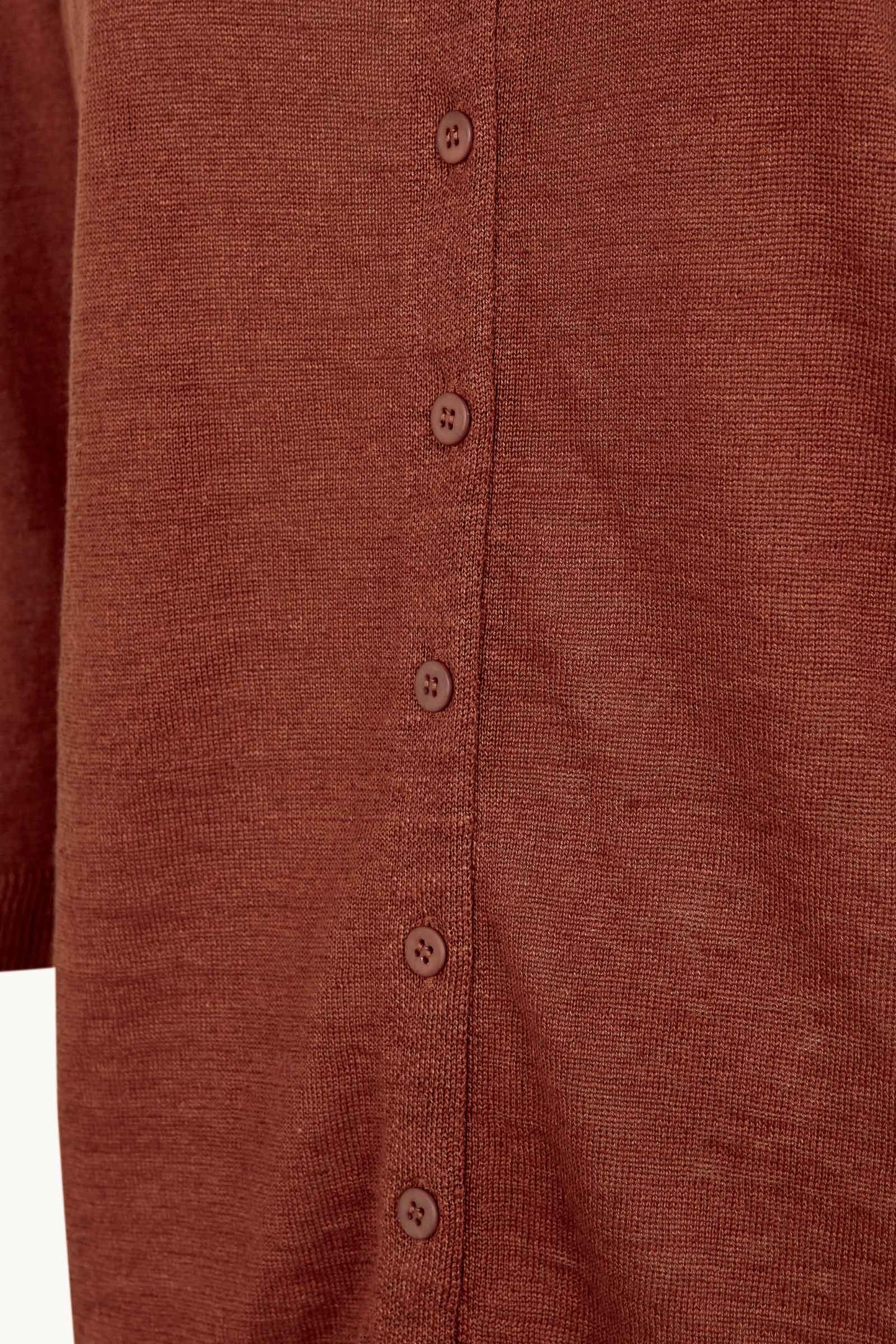 Nora, cardigan de punto de lino arcilla oscuro