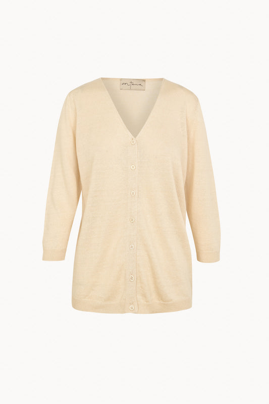 Nora, ivory linen knit cardigan