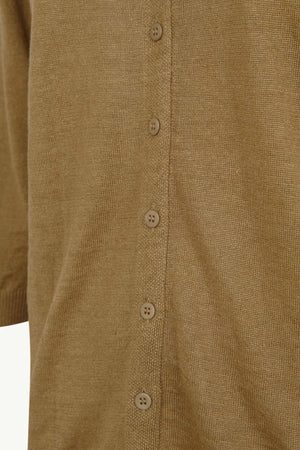 Nora, cardigan de punto de lino verde oliva
