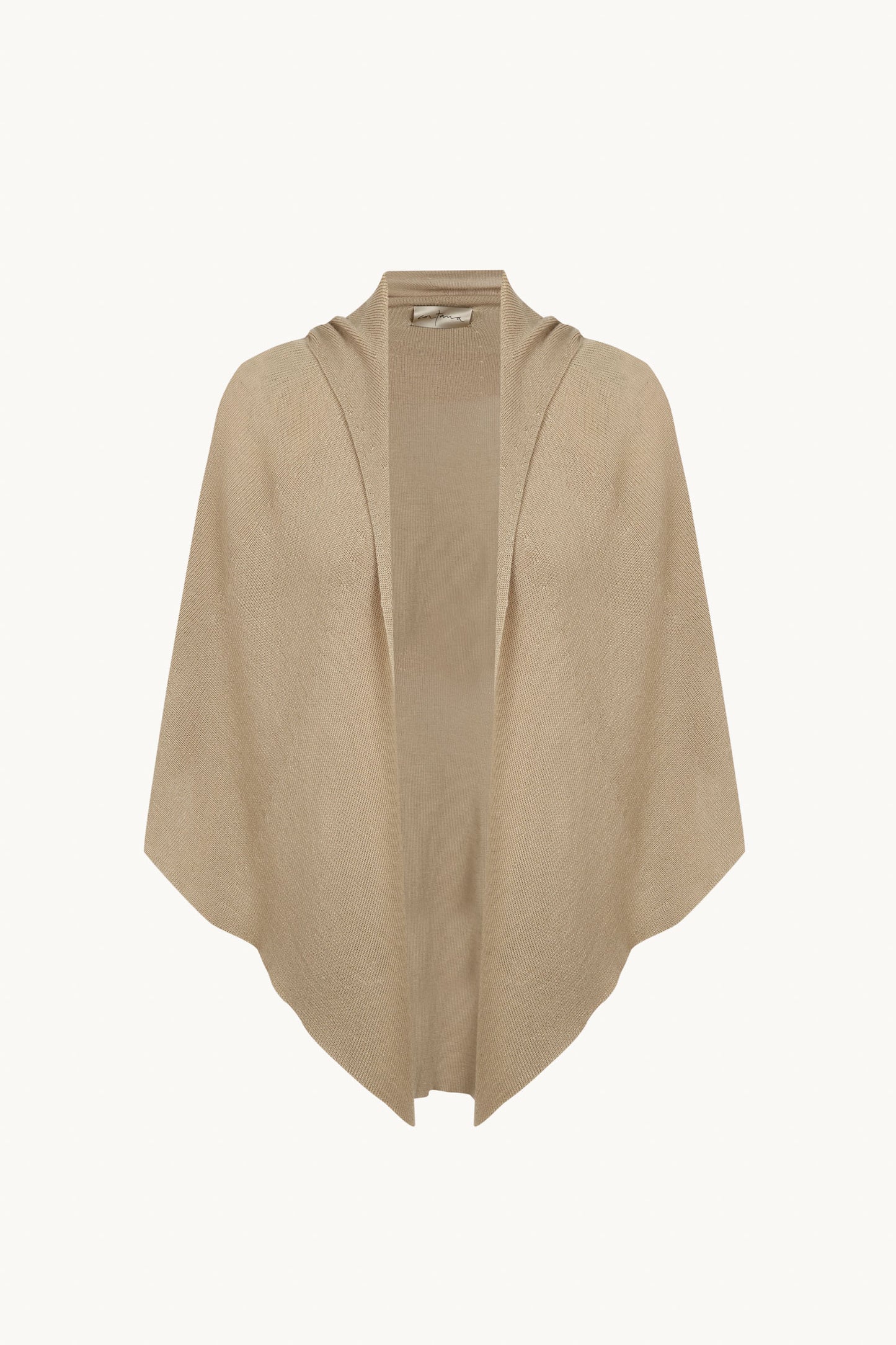 Nua, beige cashmere fluid multi-wear hood
