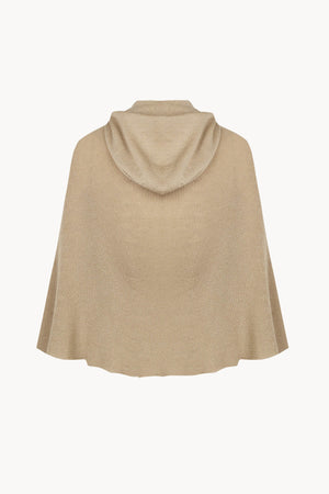 Nua, beige cashmere fluid multi-wear hood
