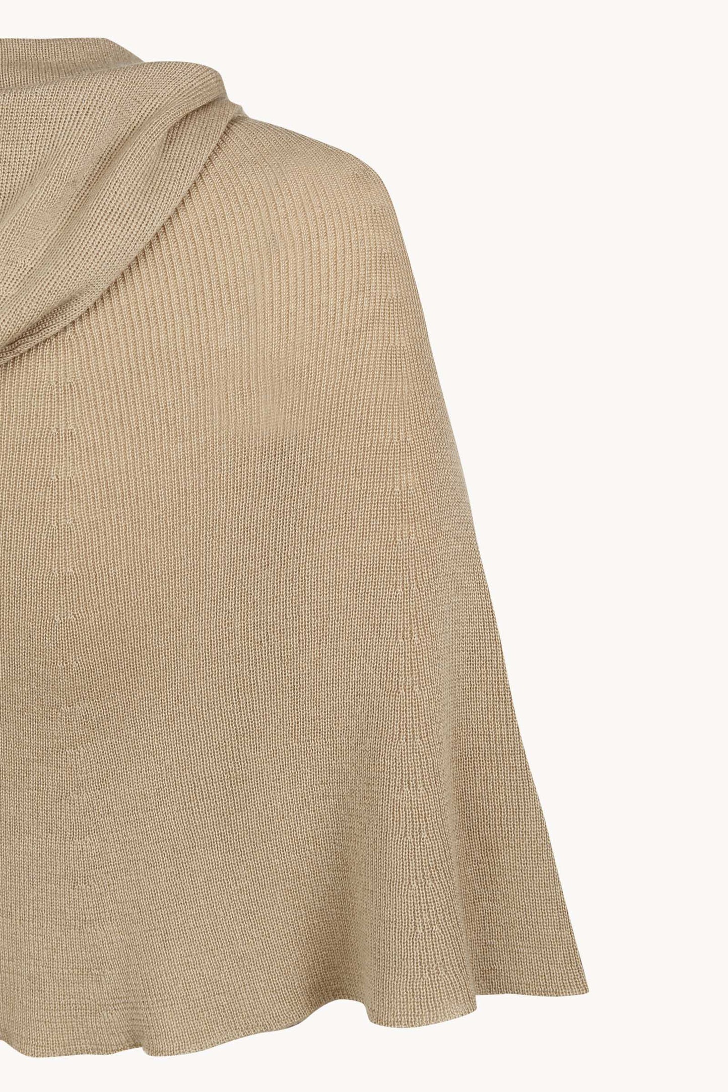 Nua, beige cashmere fluid multi-wear hood
