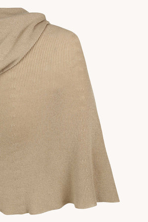 Nua, beige cashmere fluid multi-wear hood