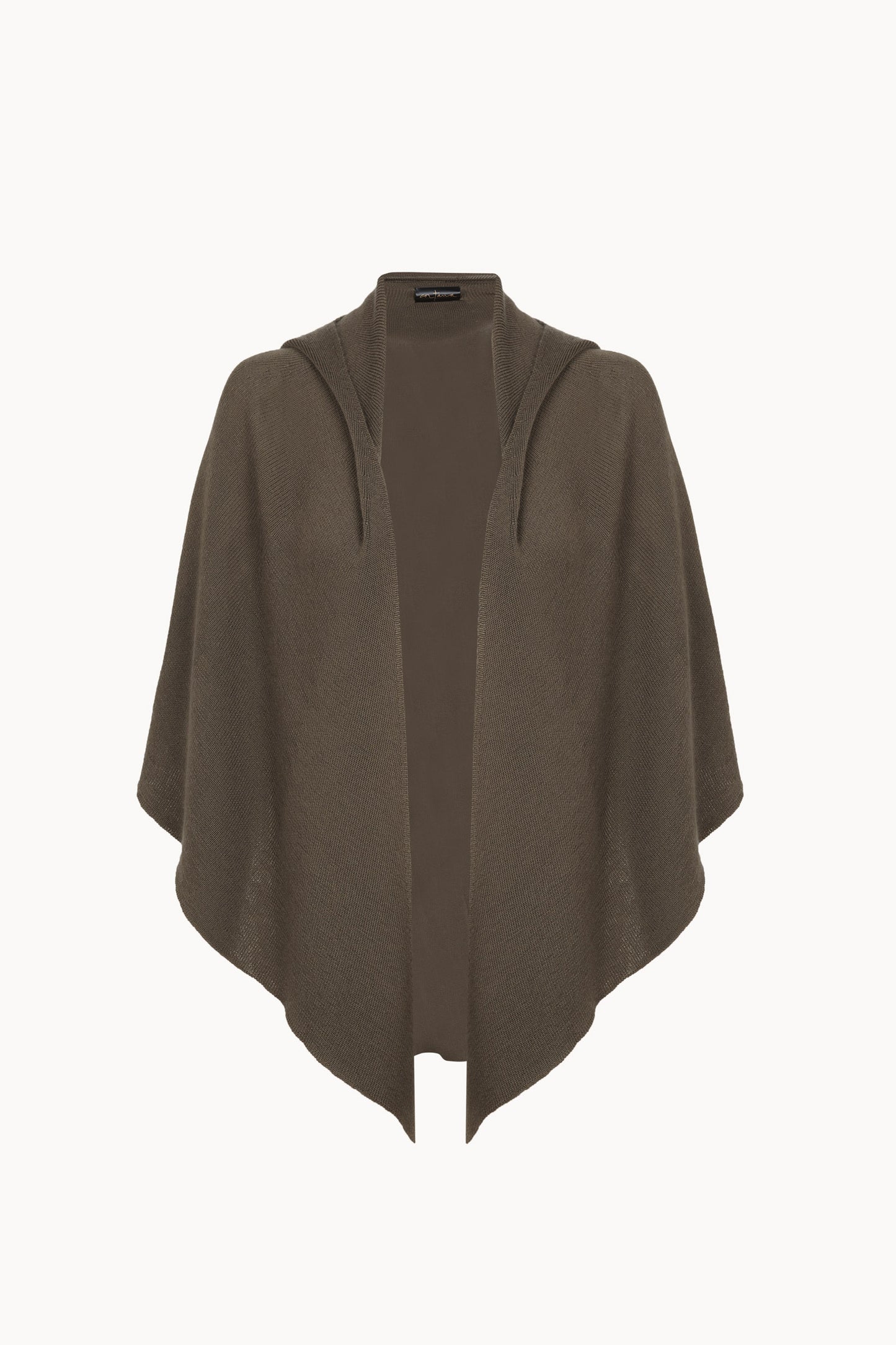 Nua, khaki cashmere fluid multi-wear hood