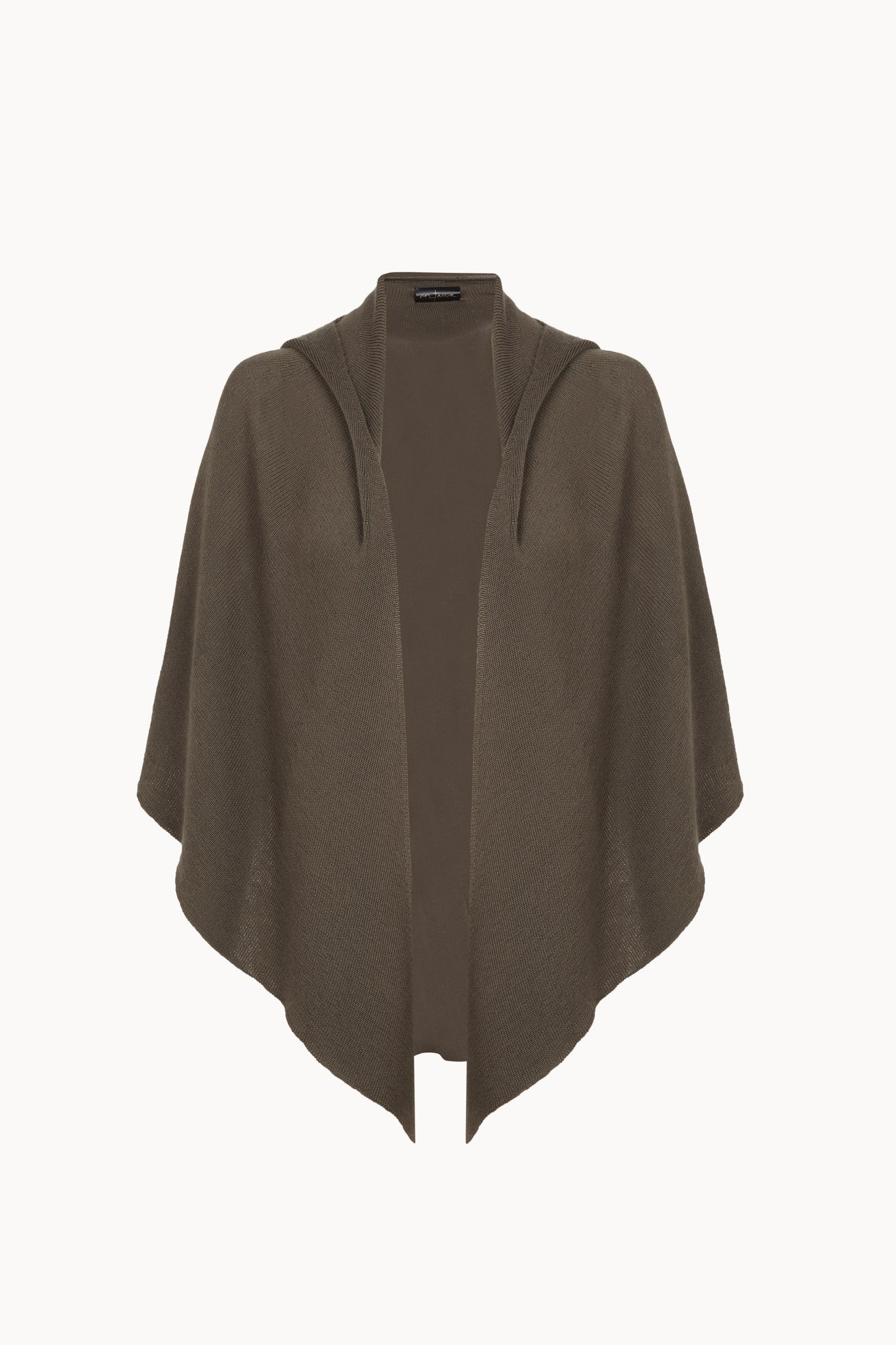 Nua, khaki cashmere fluid multi-wear hood