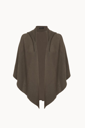 Nua, khaki cashmere fluid multi-wear hood