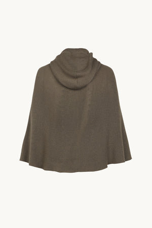 Nua, khaki cashmere fluid multi-wear hood