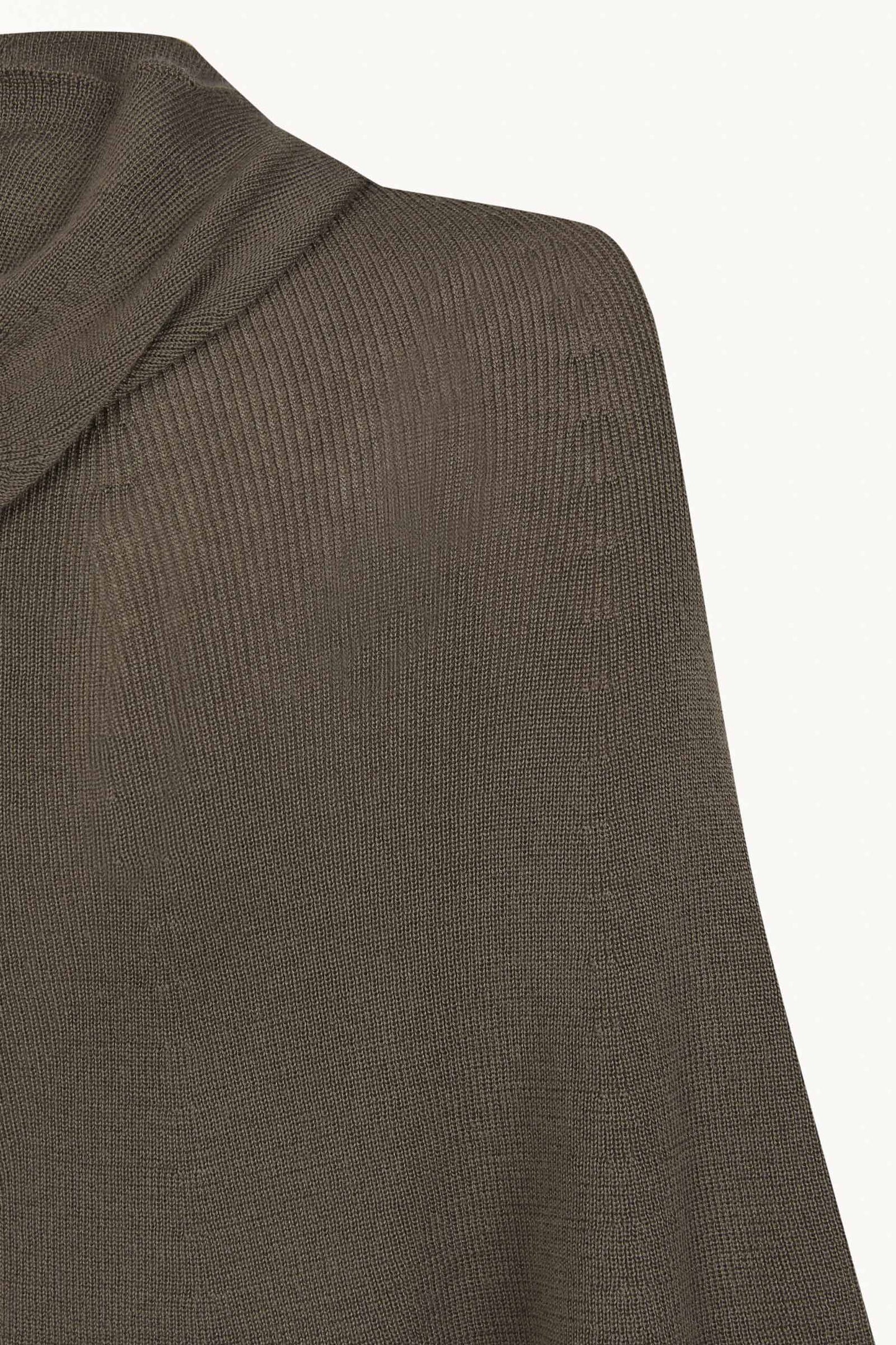 Nua, khaki cashmere fluid multi-wear hood