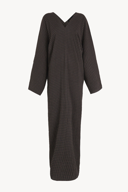 Nuna, vestido a cuadros jacquard oscuro