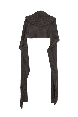 Nuna, brown checked jacquard scarf