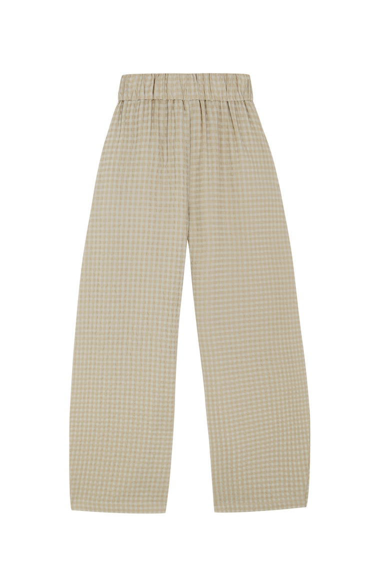 Nuna, pantalon a cuadros jacquard beige