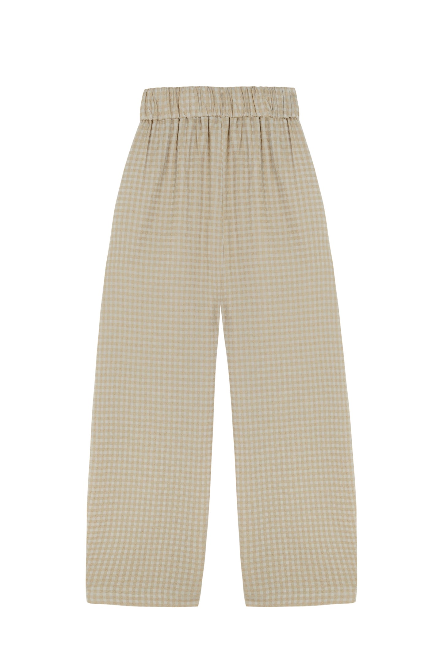 Nuna, beige checked jacquard pants