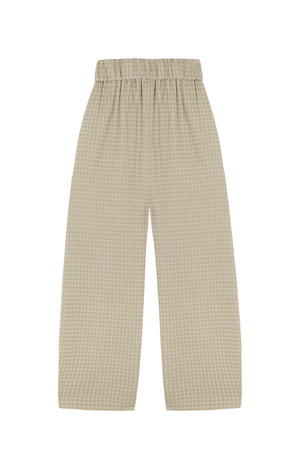 Nuna, beige checked jacquard pants