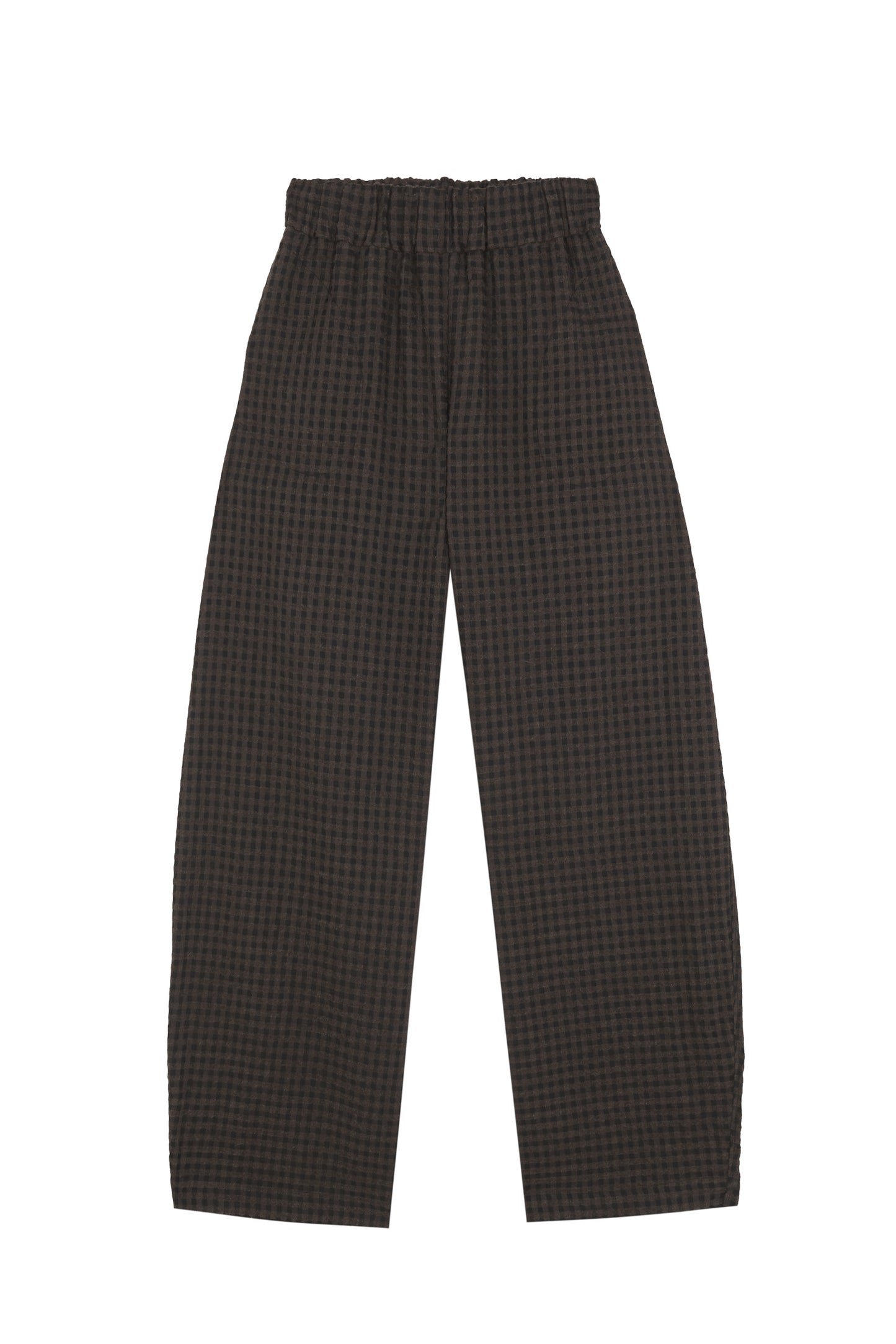 Nuna, pantalon a cuadros jacquard oscuro
