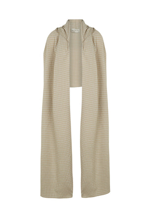 Nuna, beige checked jacquard scarf