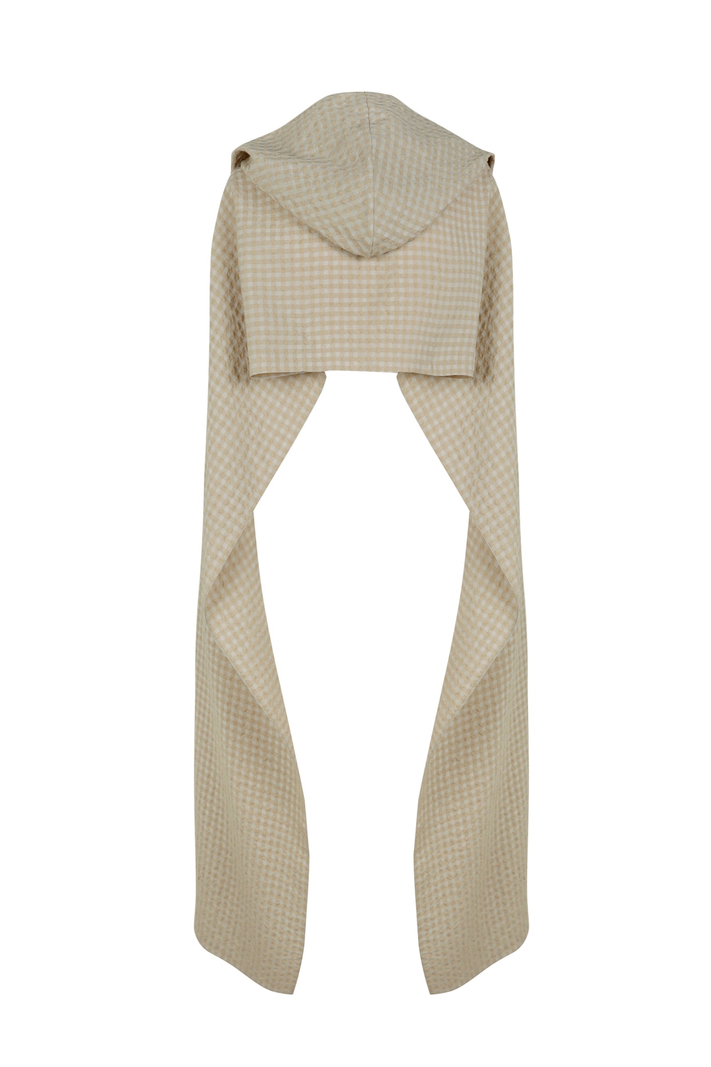 Nuna, beige checked jacquard scarf