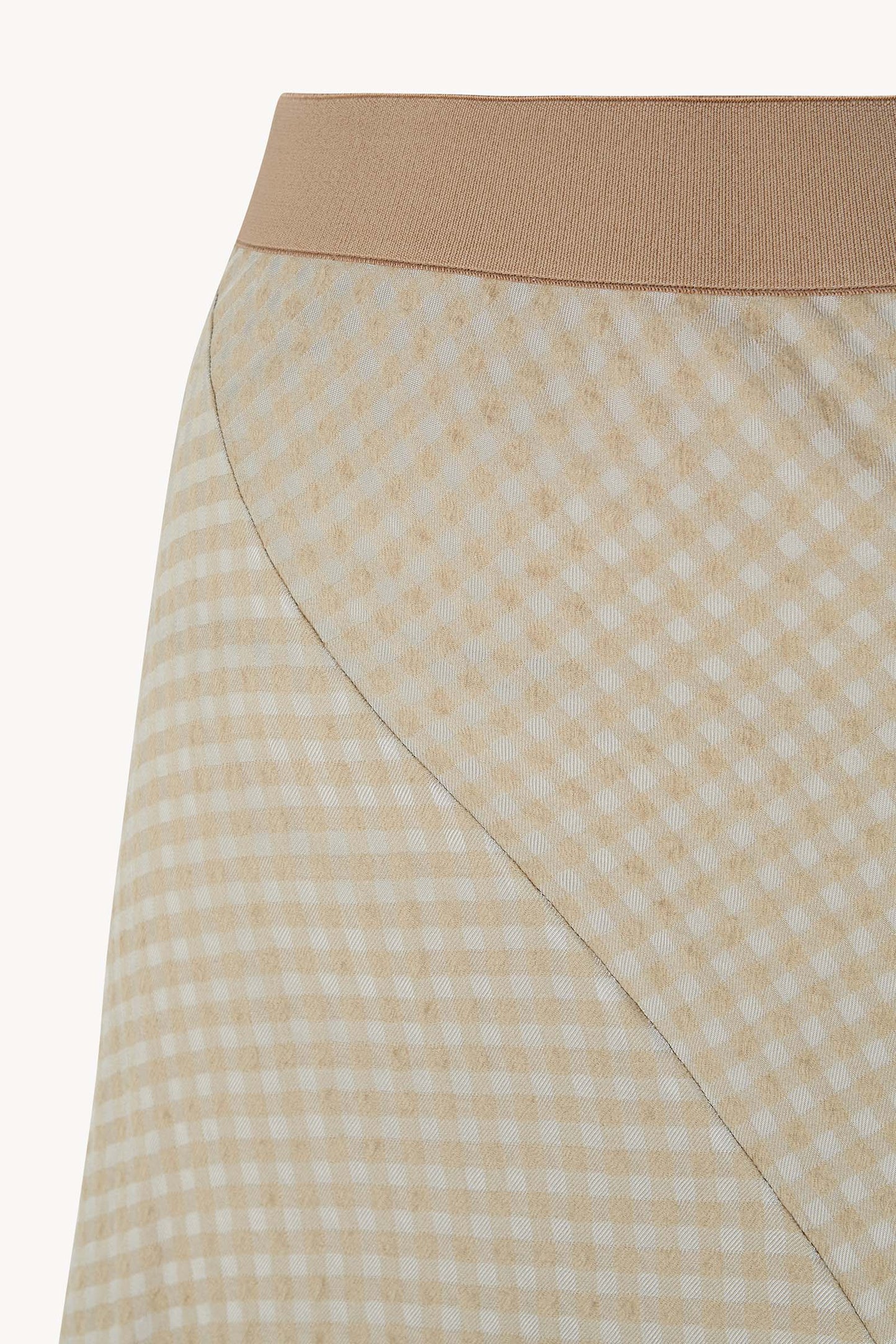 Nuna, falda a cuadros jacquard beige
