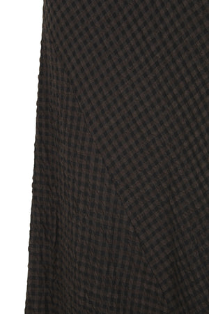 Nuna, brown checked jacquard skirt