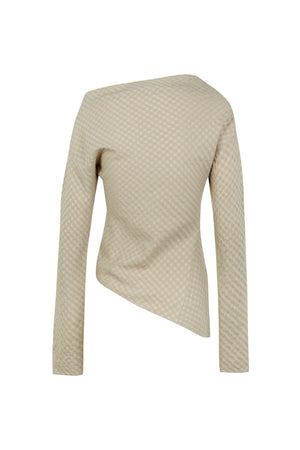 Nuna, beige checked jacquard top