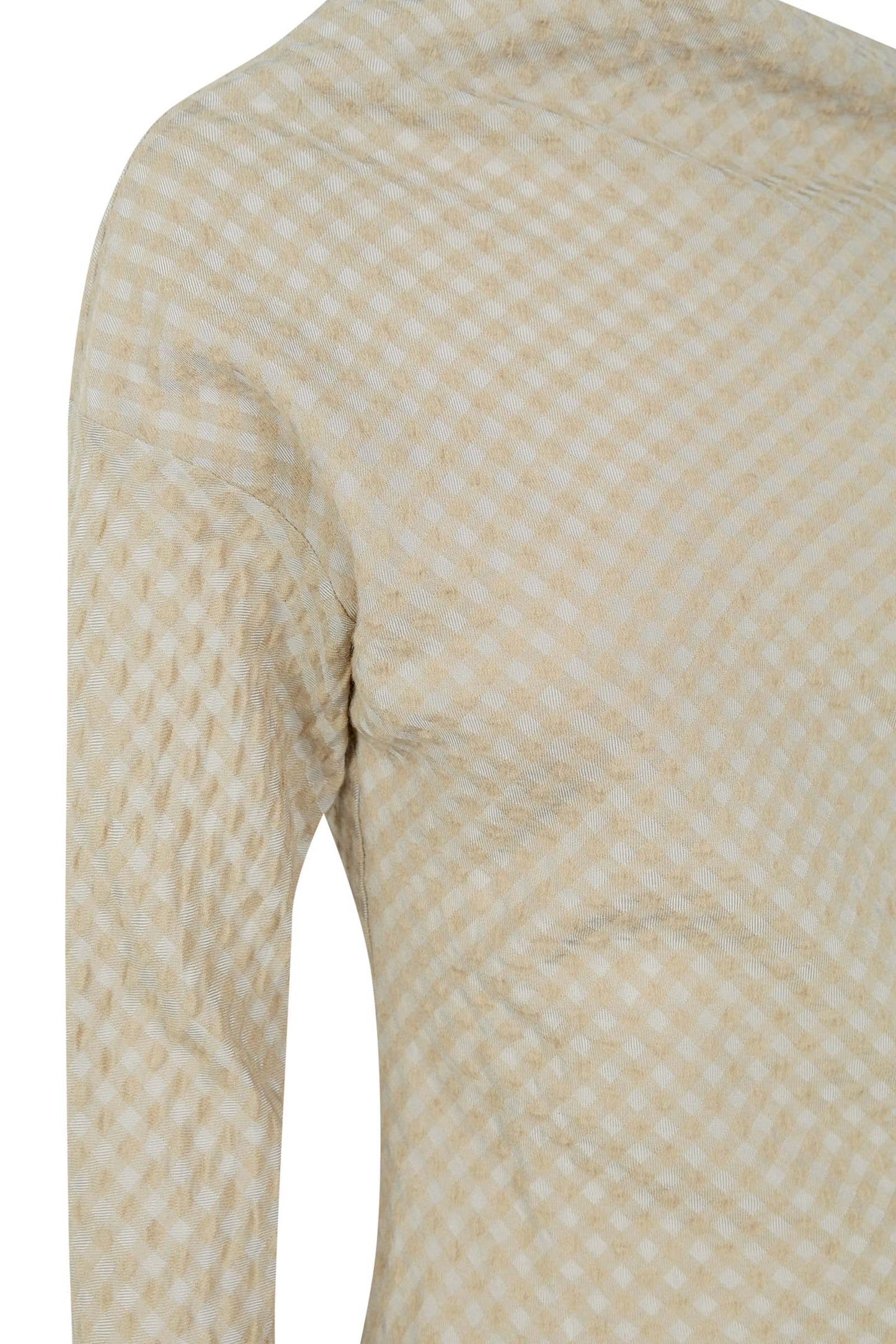 Nuna, beige checked jacquard top