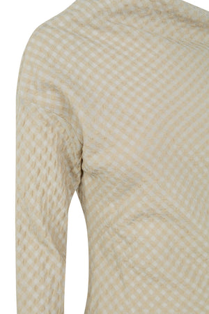 Nuna, beige checked jacquard top