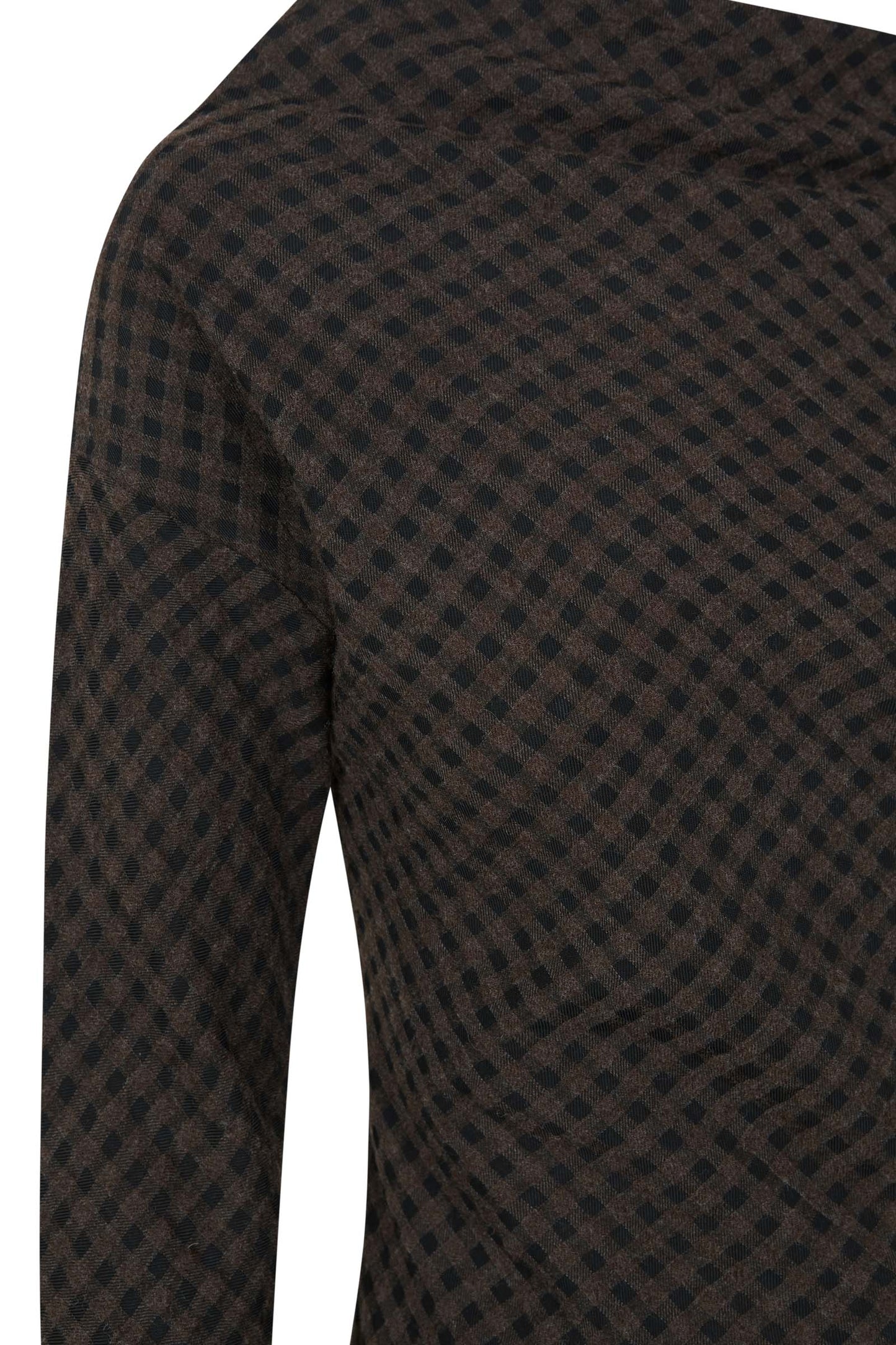 Nuna, brown checked jacquard top