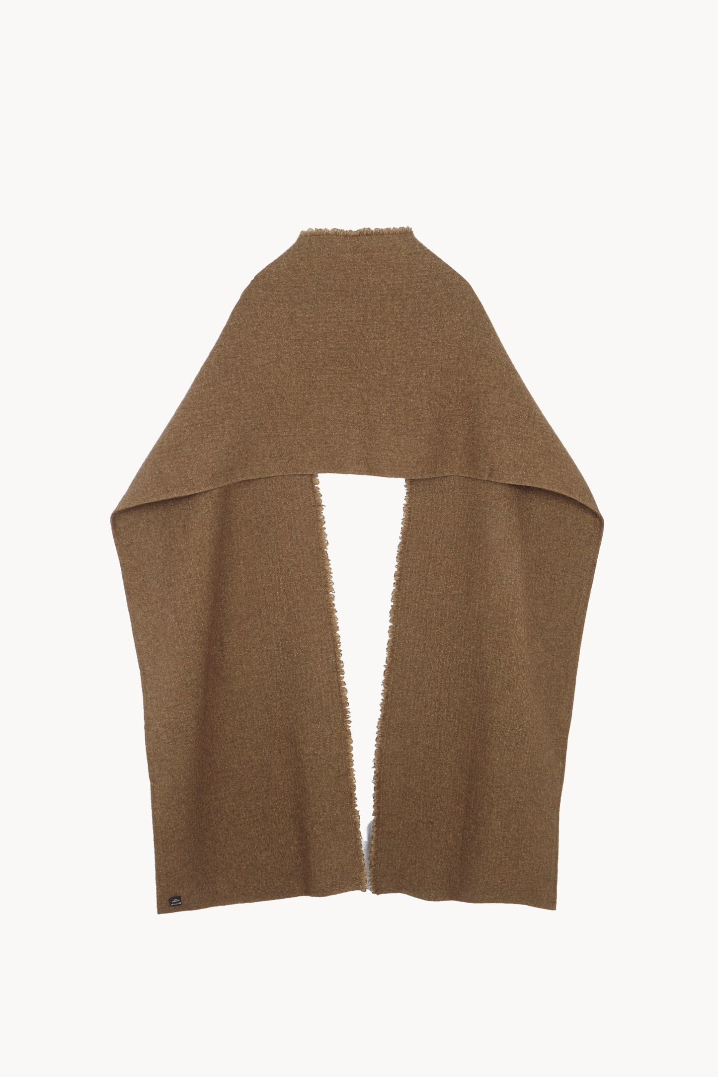 Nur, foulard largo de lana y algodon marron