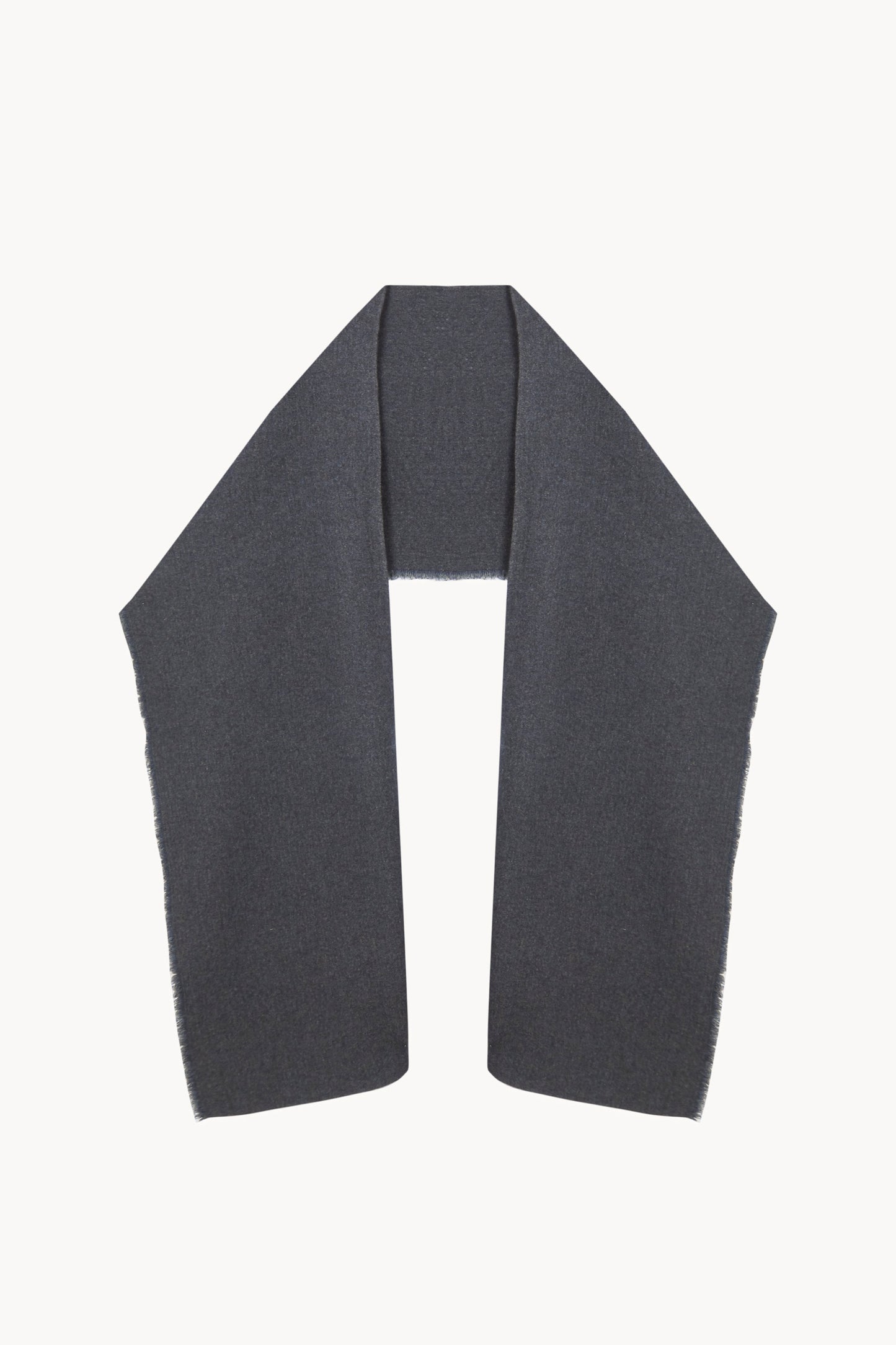 Nur, blue melange wool and cotton long scarf