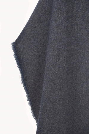 Nur, blue melange wool and cotton long scarf