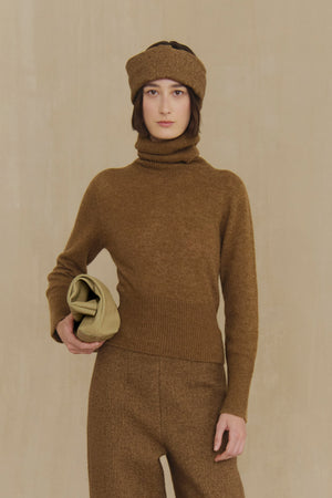 Undo, pantalon de algodon y lana marron