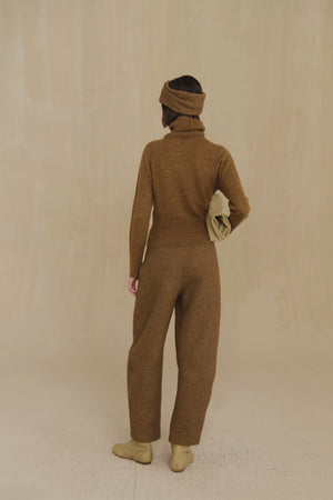 Undo, pantalon de algodon y lana marron