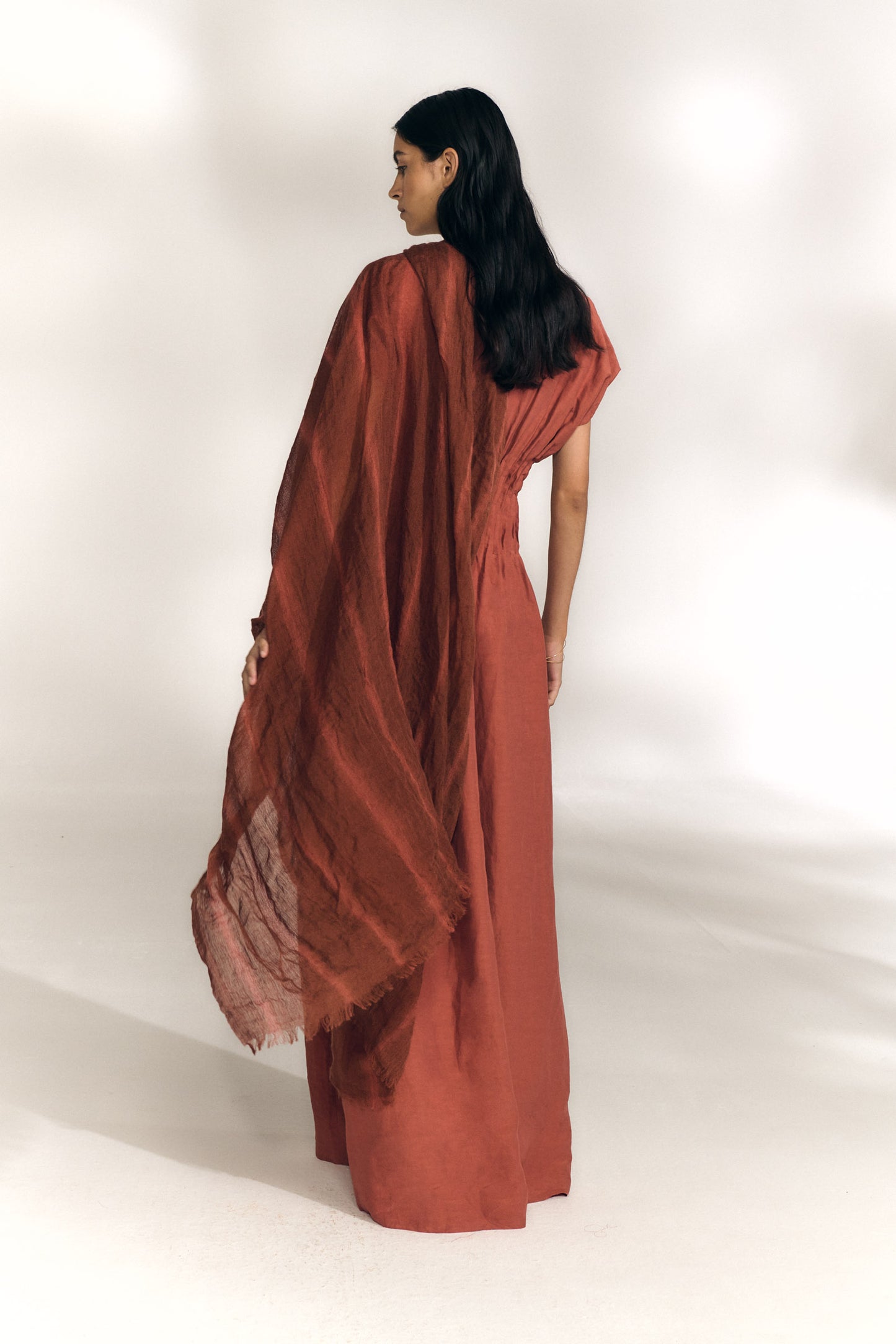 Nura, cayenne striped scarf