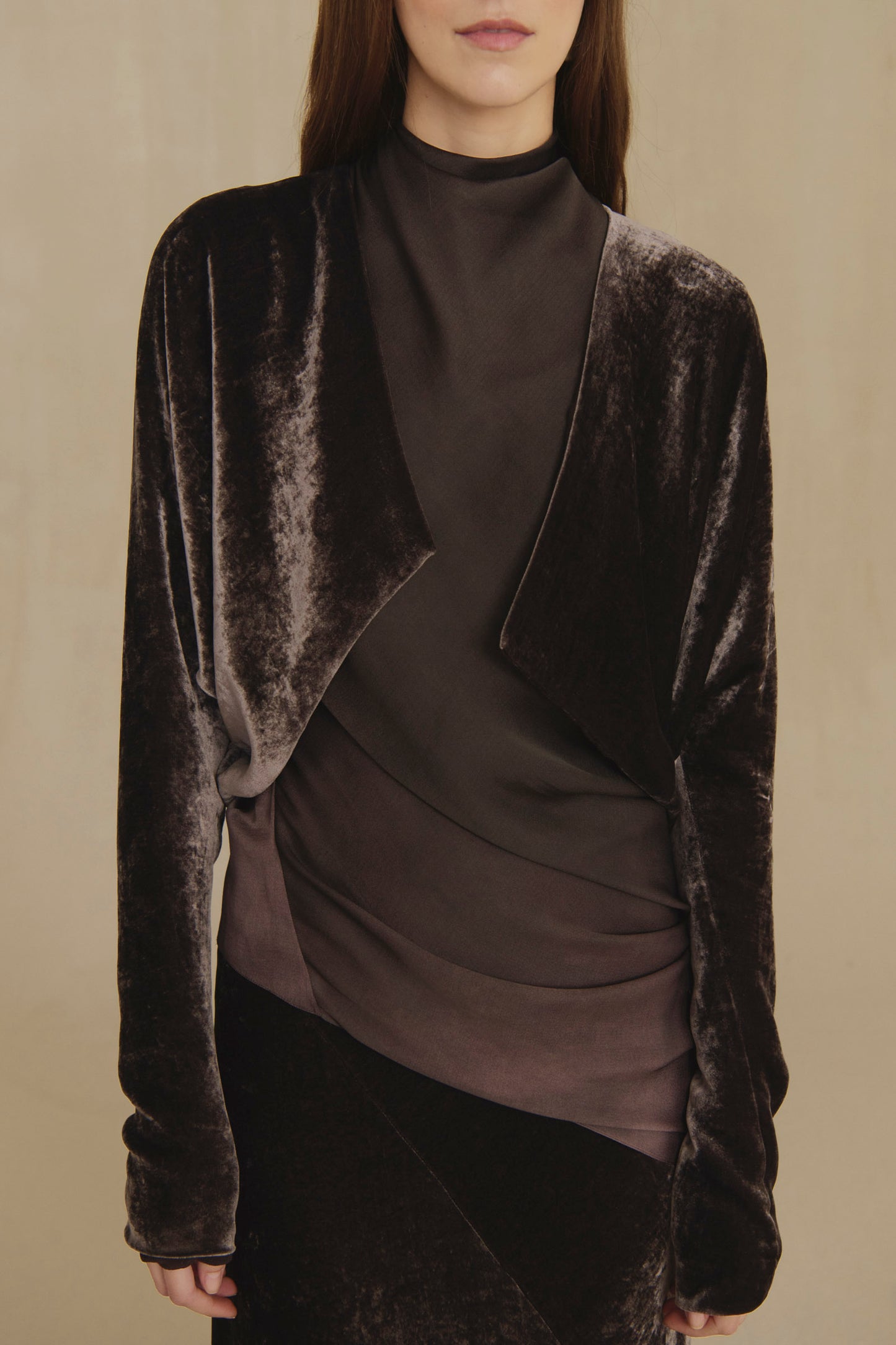 Iris, deep burgundy velvet jacket