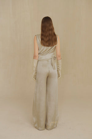 Ocaso, pantalon envolvente burdeos maltinto