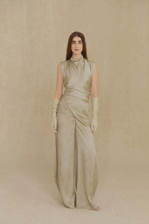 Ocaso, pantalon envolvente burdeos maltinto