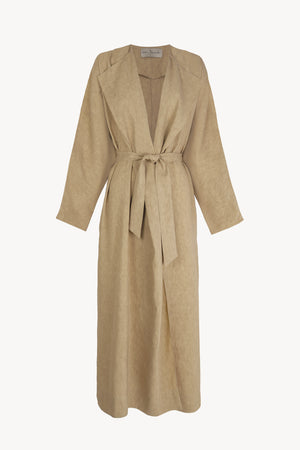 Odel, gabardina de lino y cupro beige oscuro