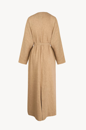 Odel, gabardina de lino y cupro beige oscuro