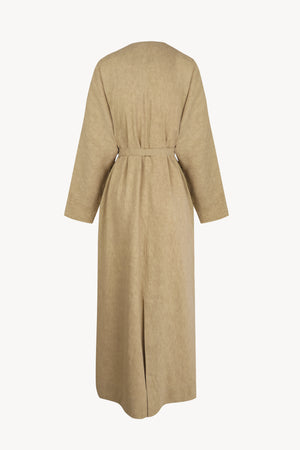 Odel, gabardina de lino y cupro beige oscuro