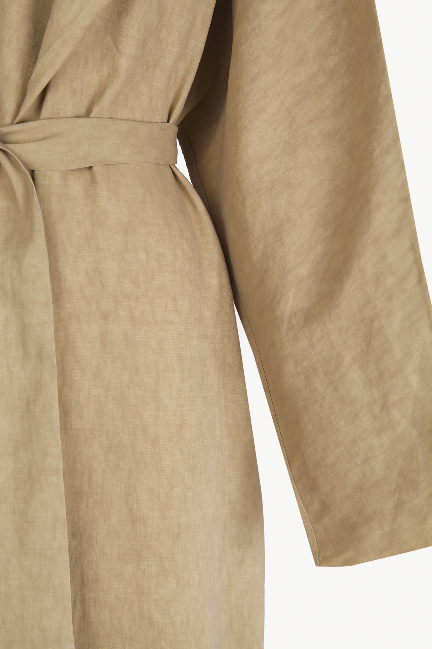 Odel, gabardina de lino y cupro beige oscuro