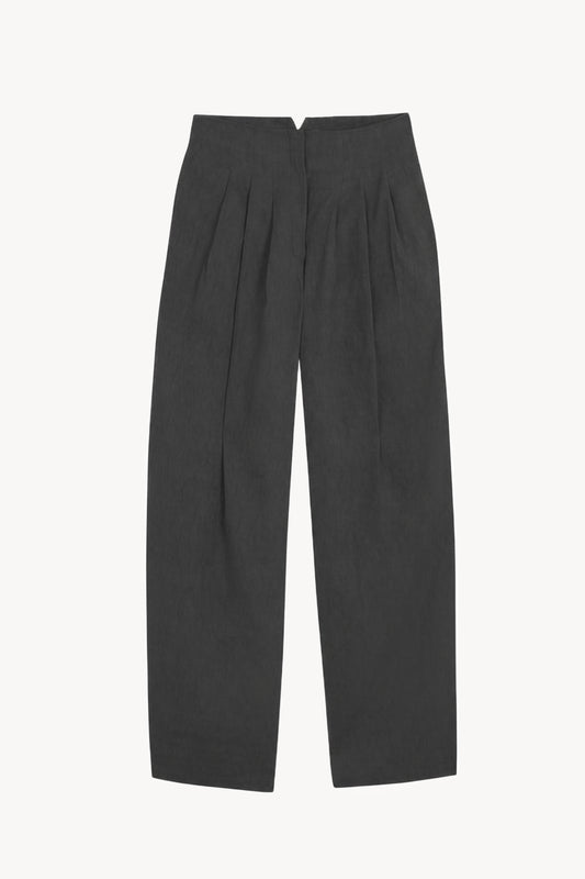 Odel, dark grey linen and cupro pants