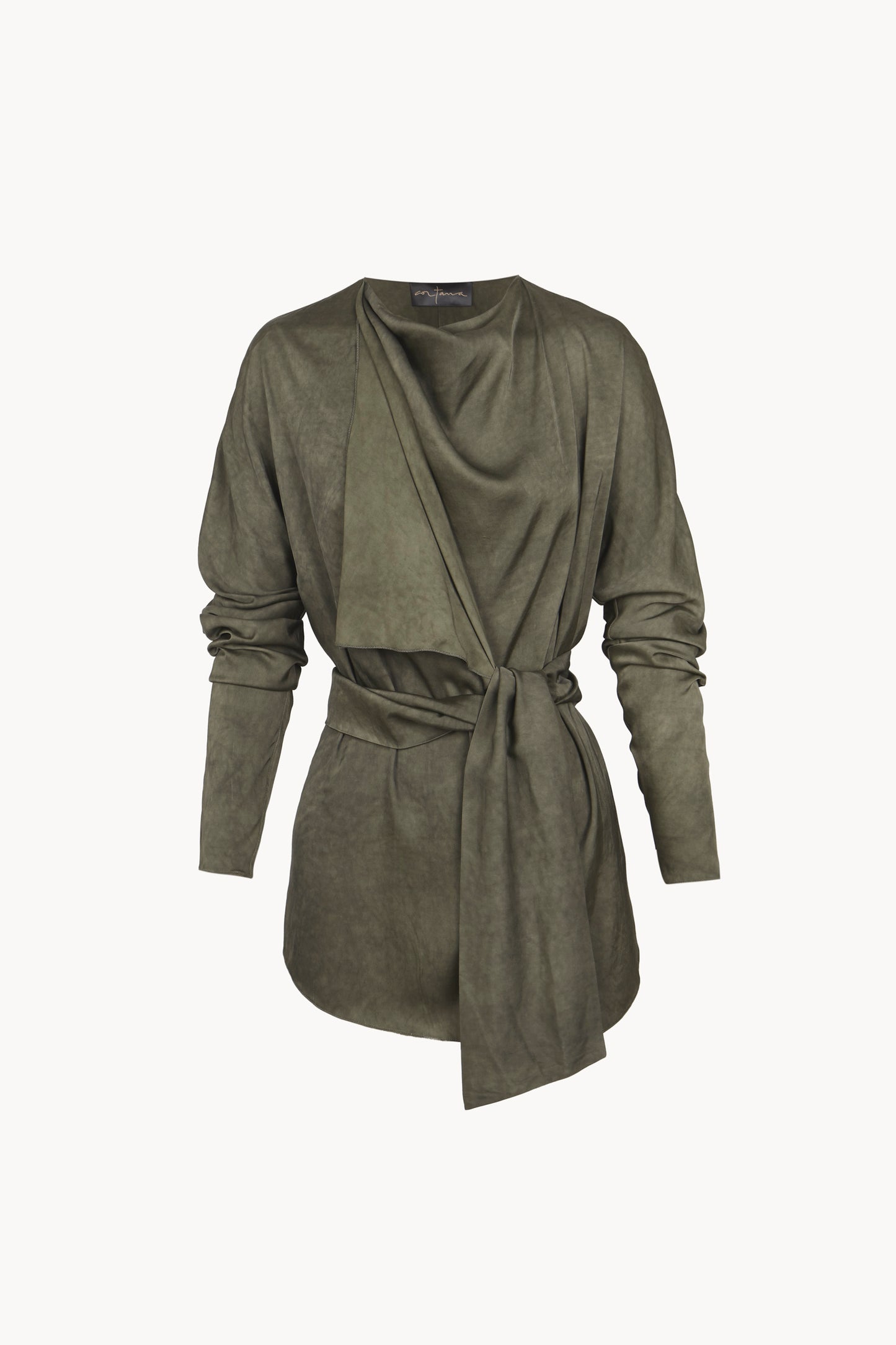 Odisea, green maltinto asymmetric jacket