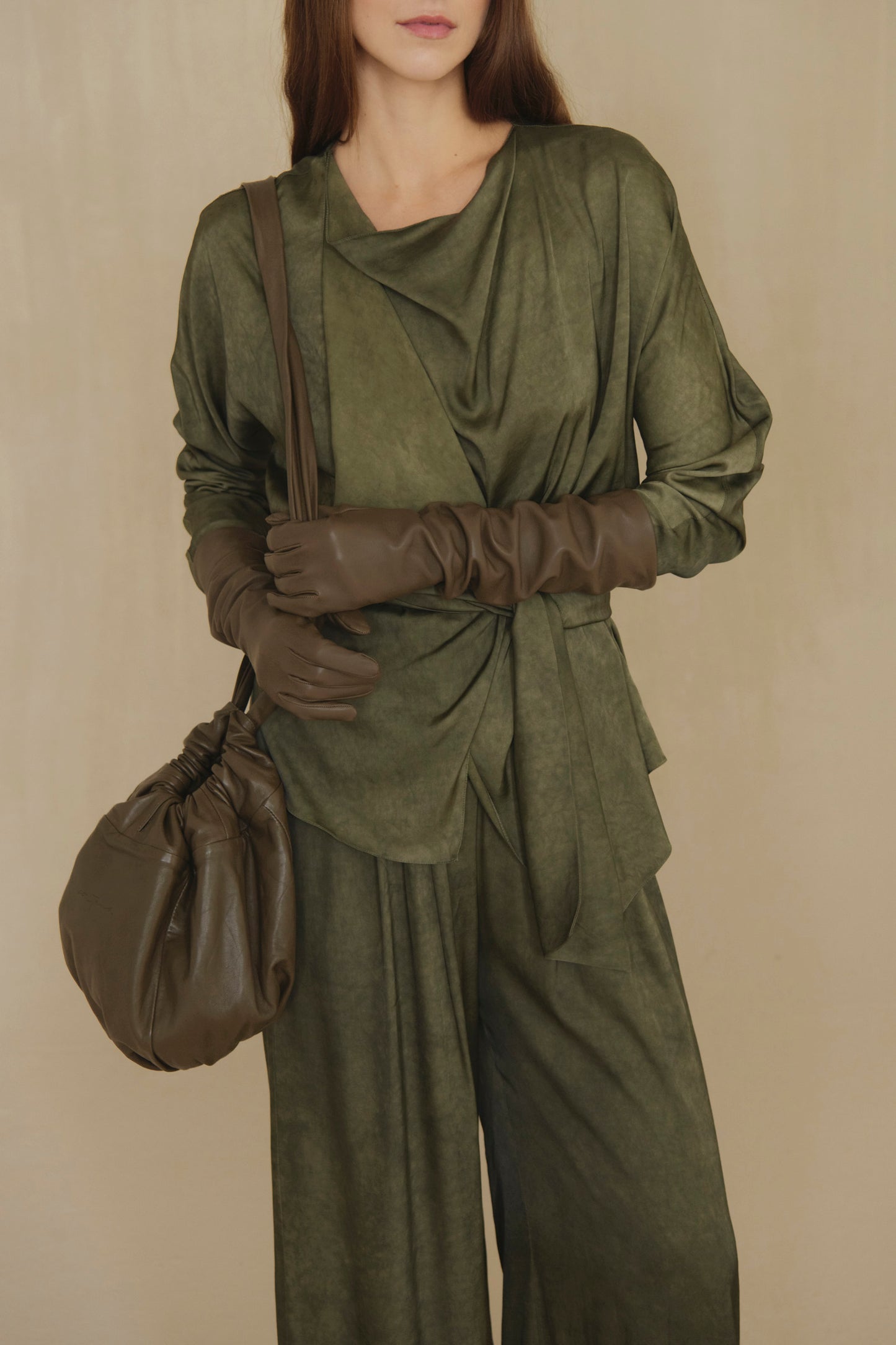 Odisea, green maltinto asymmetric jacket