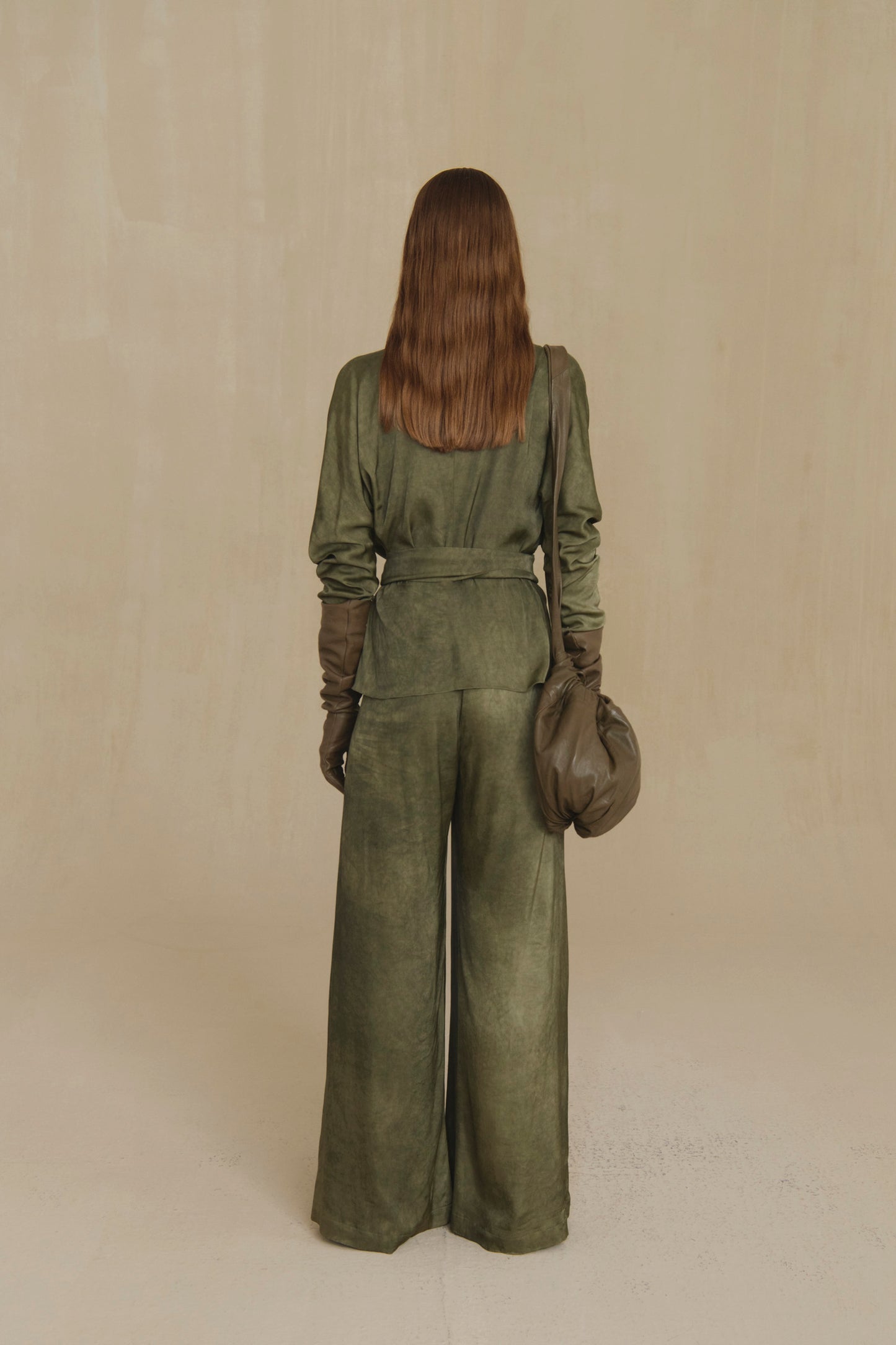 Odisea, pantalon ancho verde maltinto